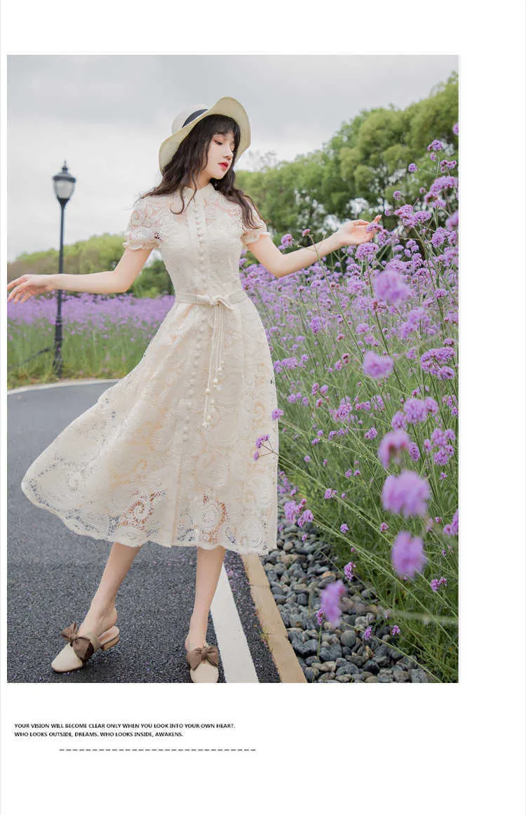 ▽▲ユーリページ▽▲ YOSIMI Vintage Khaki Light Purple Lace Dress For Women
