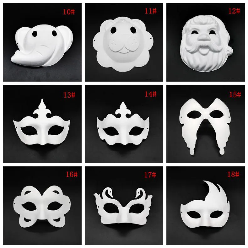 12 x Papier Mache Masks Paintable Face Mask Paper Masks Paper