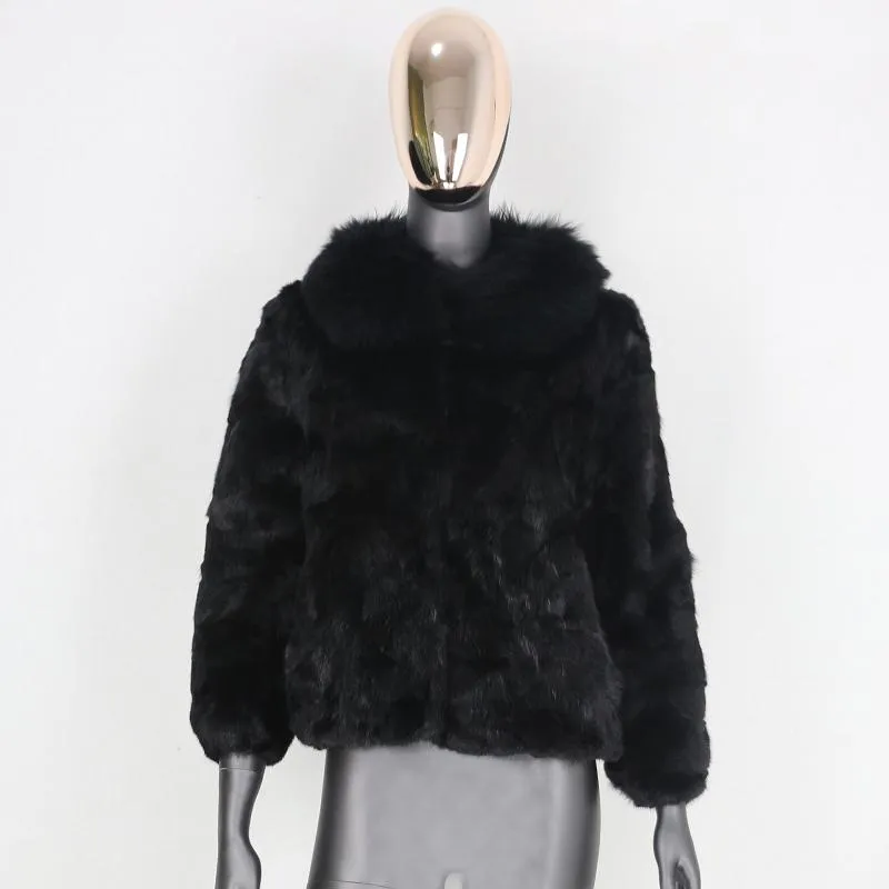 Kvinnors Fur Faux 2021 Vinterjacka Kvinnor Real Coat Natural Collar Mink Ytterkläder Tjock Varm Streetwear Kvinna