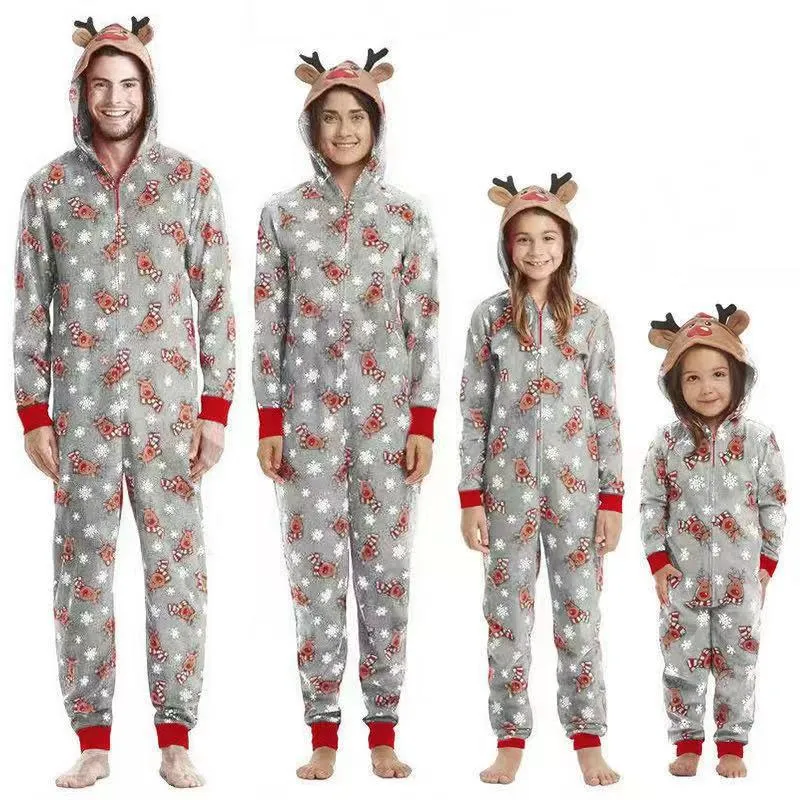 파티 코스프레 가족을위한 크리스마스 잠옷을위한 엑스레이 일치하는 Xmas PJS는 Jumpsuits 5Sets HH21-760을 설정합니다.