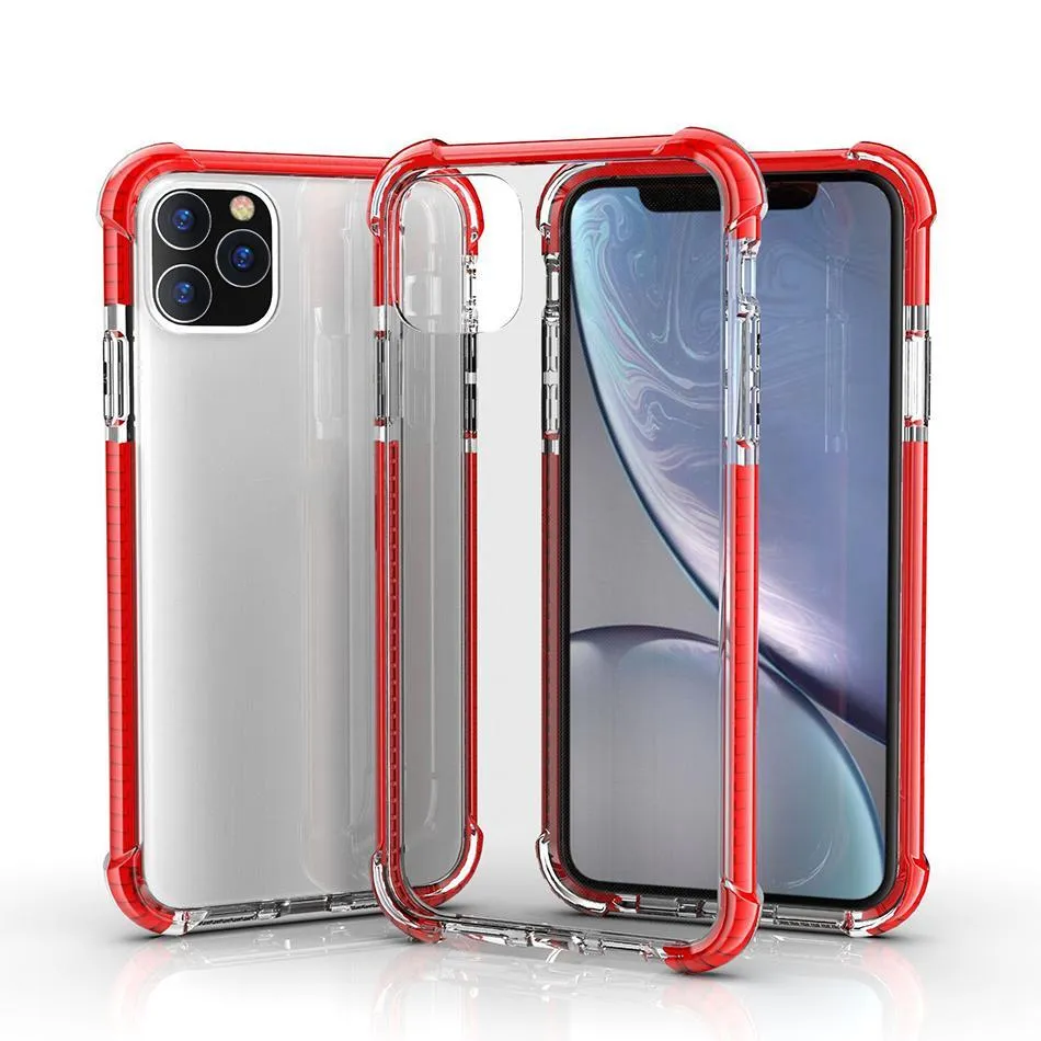 Shockproof Hybrid cases TPU Dual Colors Transparent Clear Acrylic Hard Back Case for iPhone14 13 12pro 11 Pro XS MAX XR 7 8 Plus