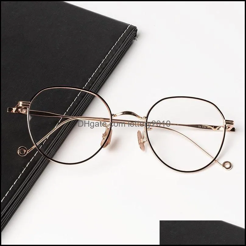 Montature Aessorieshigh Quality Vintage Oval Alloy Occhiali da vista Frame Uomo Donna Miopia Occhiali ottici Occhiali moda coreana Sungla