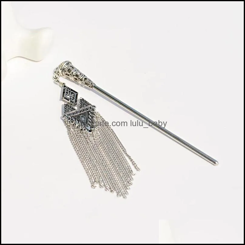 Hair Clips & Barrettes Chain Tassel Hairpins For Accessories Women Silver Color Sticks Vintage Jewelry Gifts Girl Hairpin Headdress