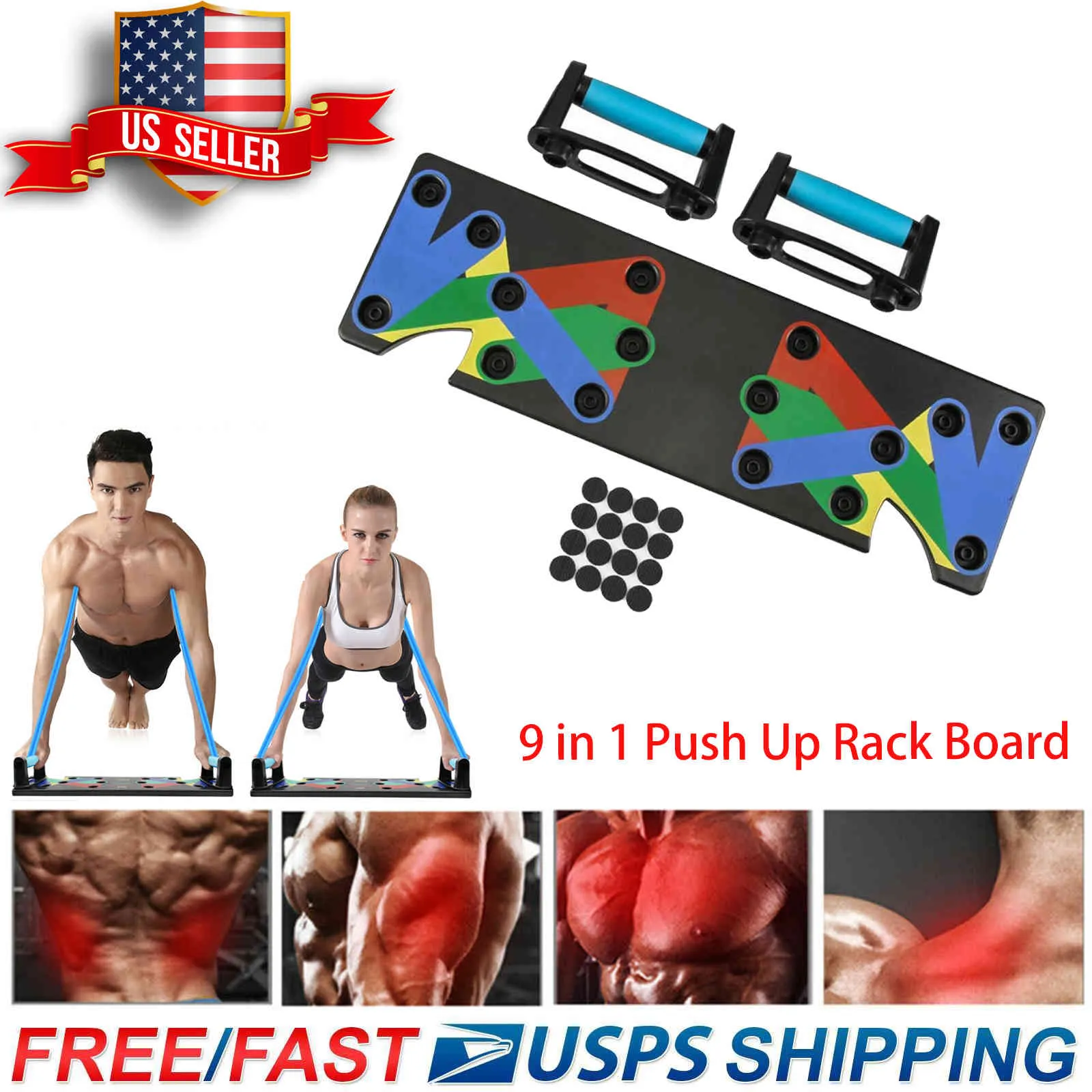 9 in 1 Push Up Rack Board Training Allenamento sportivo Fitness Attrezzatura da palestra Pieghevole Push Up Stand Strumento per esercizi muscolari X0524