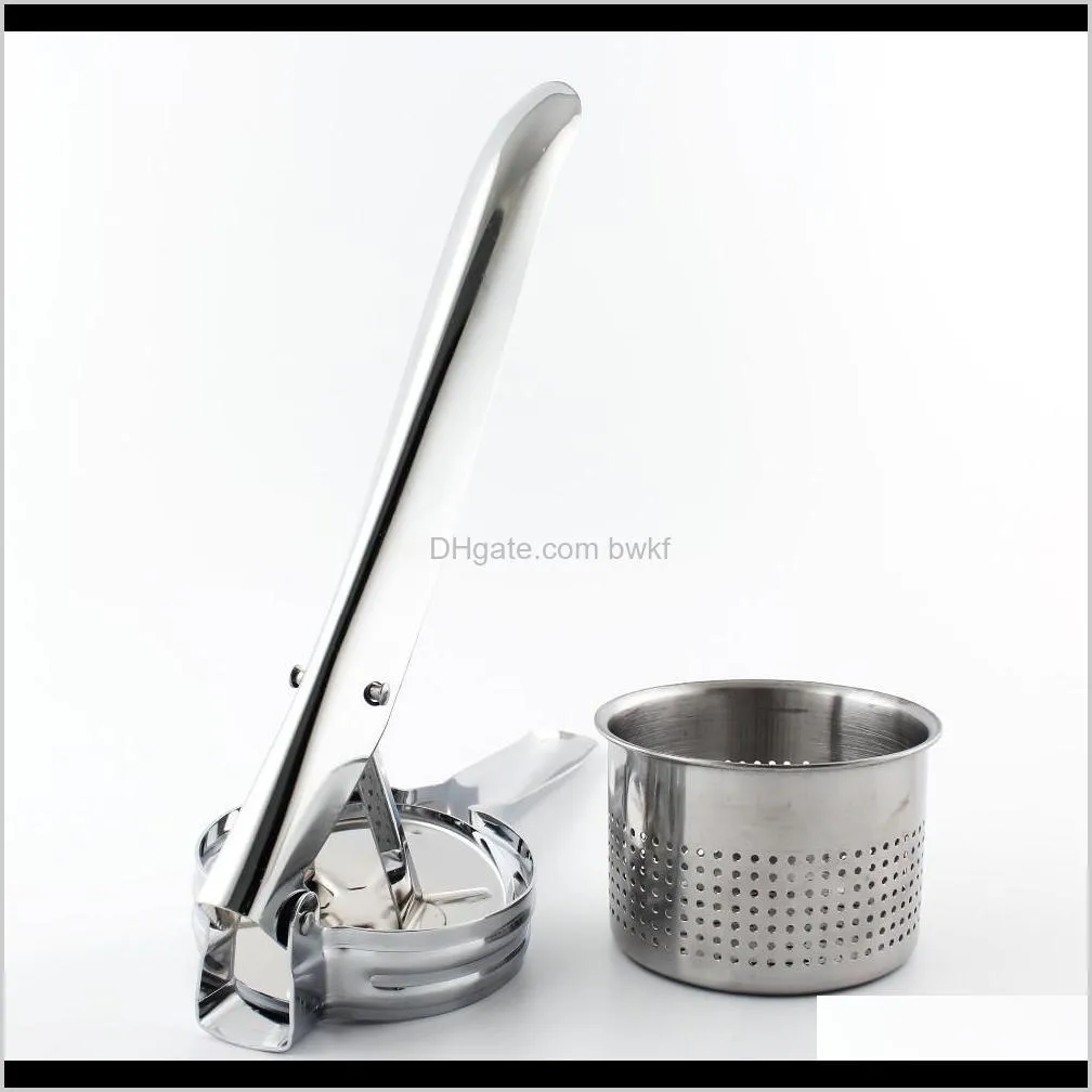  new stainless steel potato masher ricer puree fruit vegetable juicer crusher press squeezer maker kitchen tool 201201