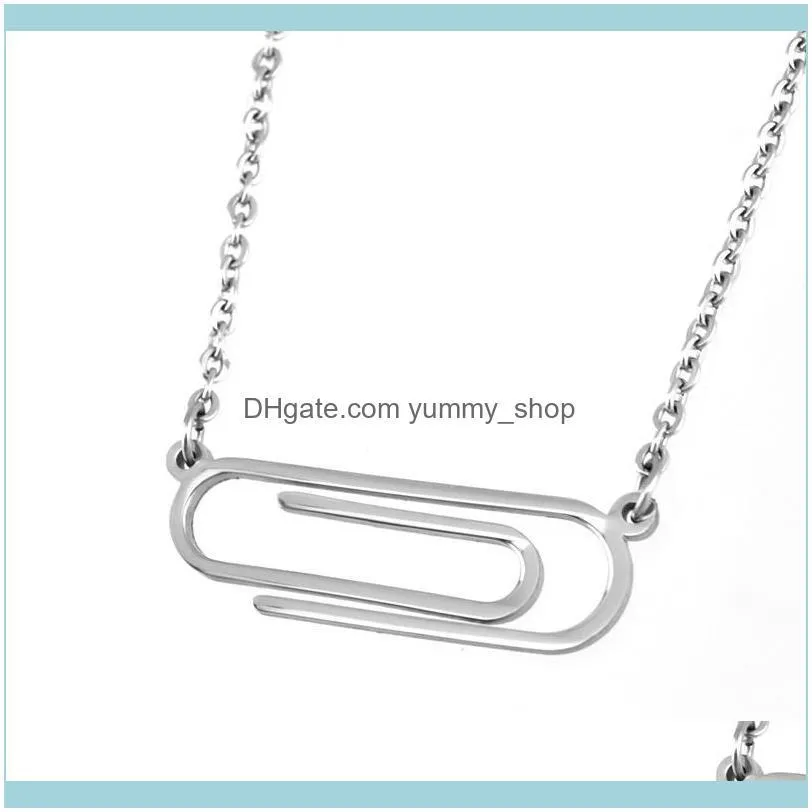 100% Stainless Steel Paper Clip Necklace For Women Paperclip Chain Necklaces Punk Choker Mirror Polished Never Fade