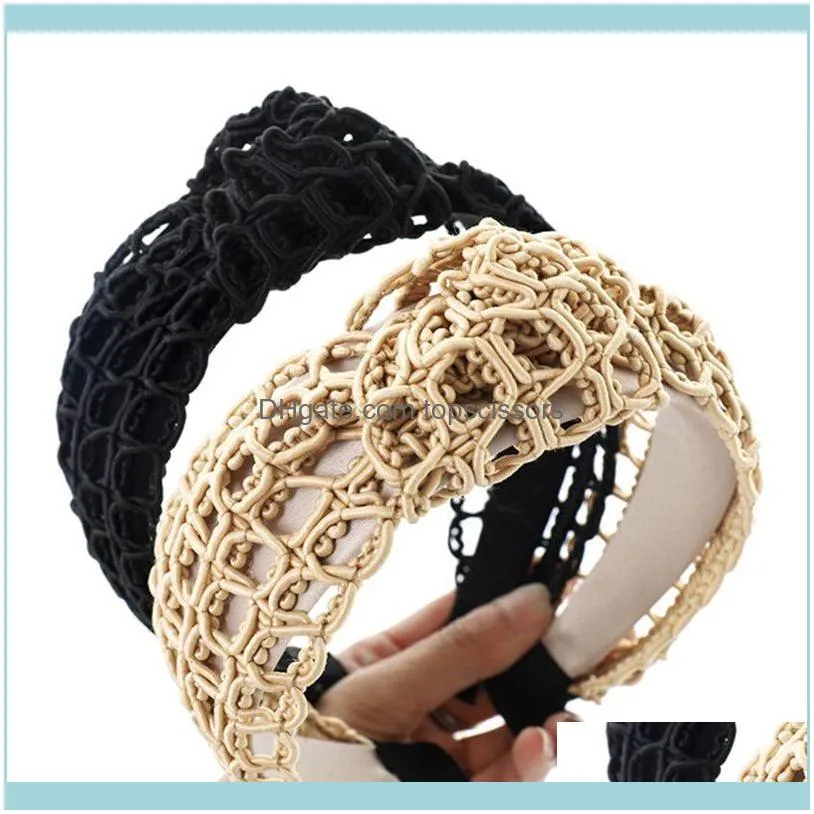 Bohemian Summer Geometric Hollow Out Hair Hoop Handmade Weaving Knotted Bandana1