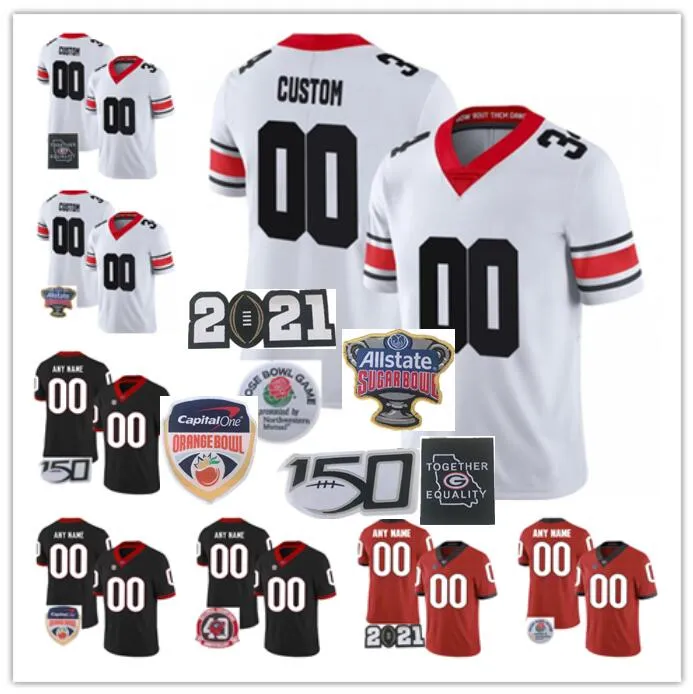 Custom Bulldogs Football Jersey 2021 UGA 40TH 100TH 13 Stetson