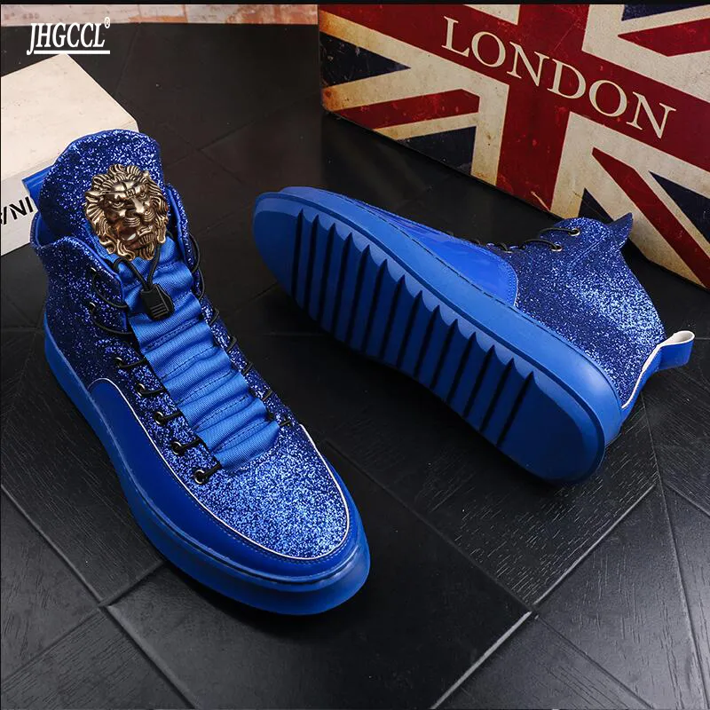 luxe sequins boots sequined loafers fashion sneakers lace-up men`s ankle platform soled daily luxury Gold outdoor boot P5