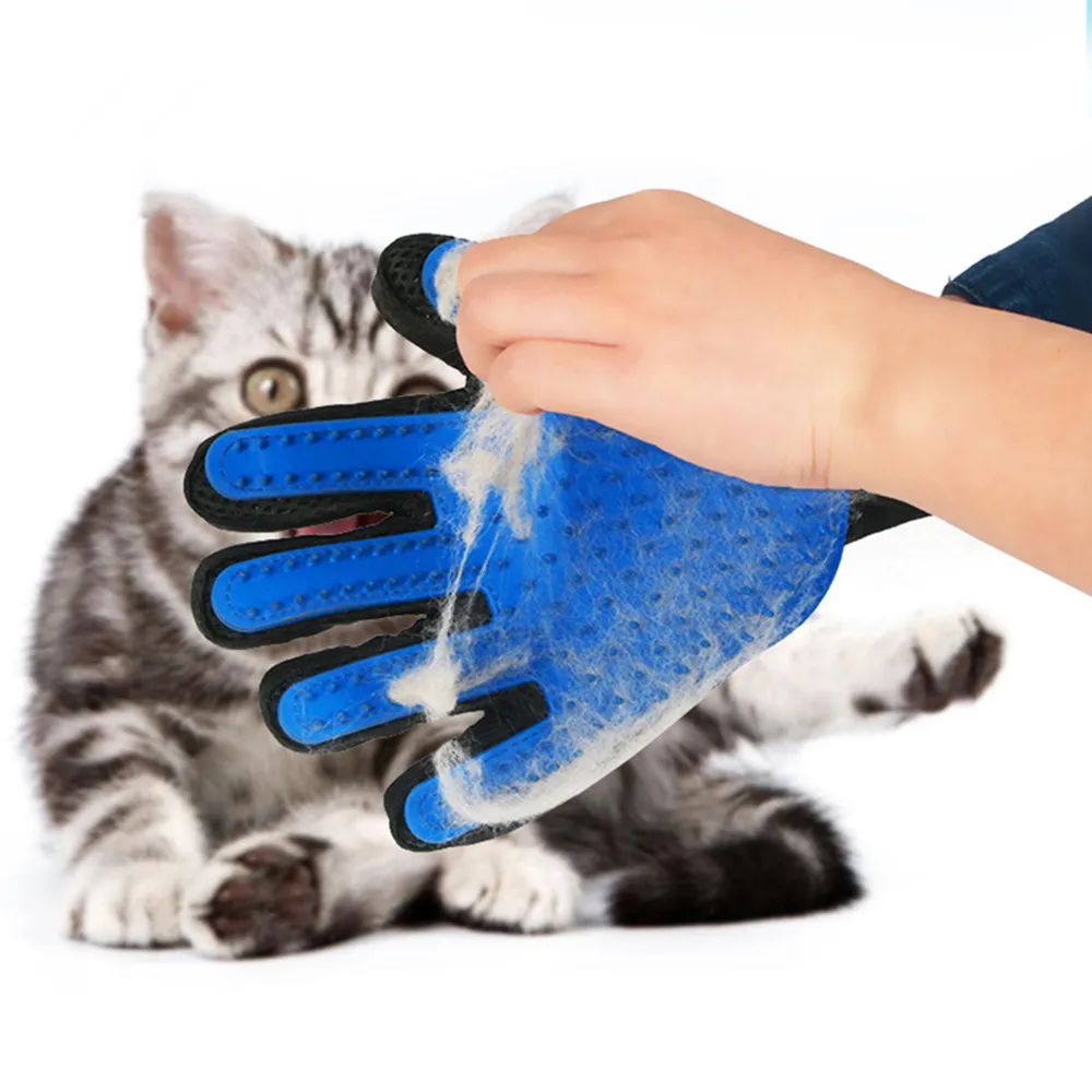 Cat Accessios Pet Toilettage Deshadding Brosser Gants de nettoyage Efficace Nettoyage Retour Massage Animal Baignage Fourrure Épilation Chiens Chiens