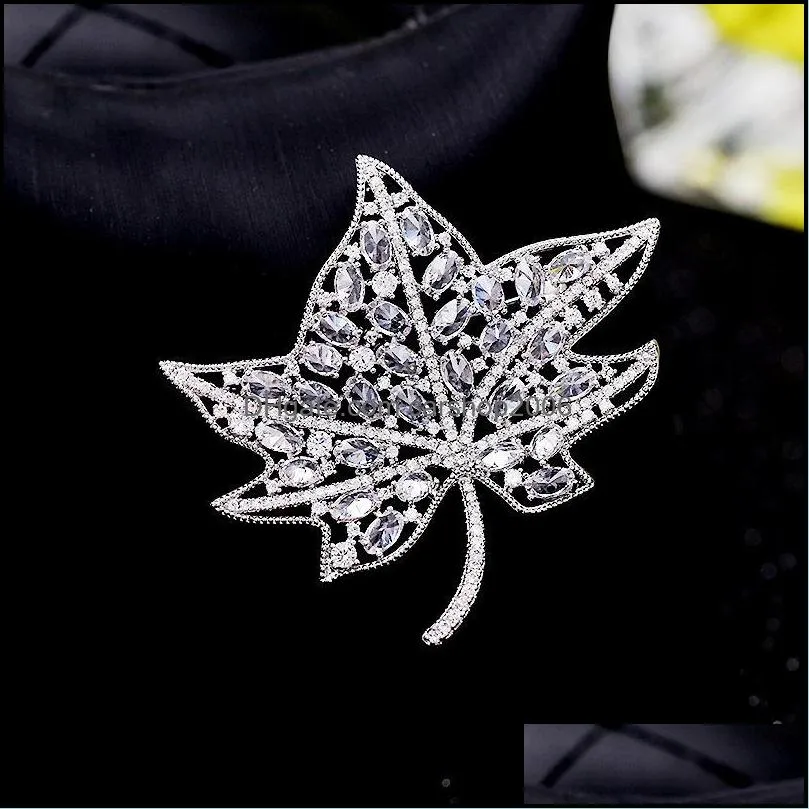 Pins, Brooches SWOUR Fashion Jewelry Zircon CZ Crystal Design Top Quality Apparel Suit Brooch Pin Collar For Women S535