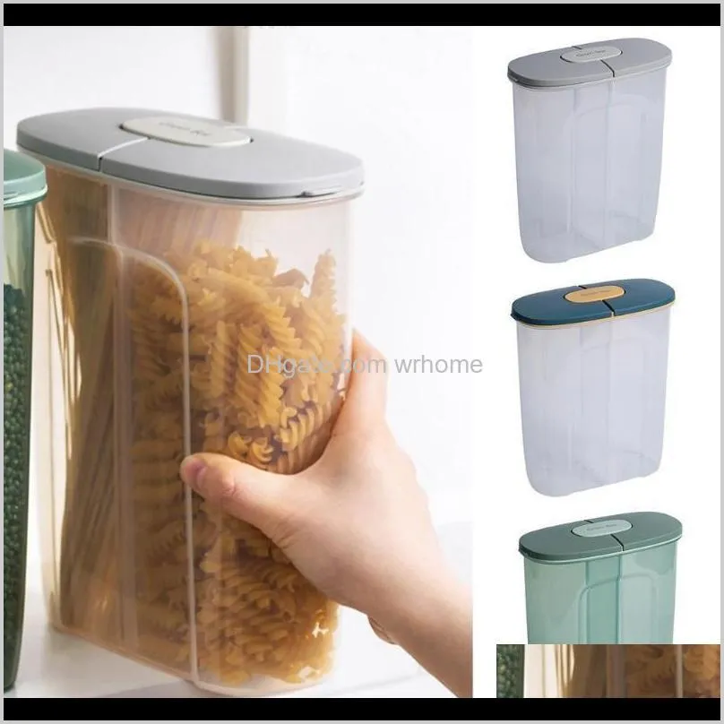 Stockage Ménage Organisation Maison Jardin Boîte De Rangement Double Couche Cuisine Grain Et Réservoir Double Couche, Produits Secs, Plastique Étanche À L'humidité