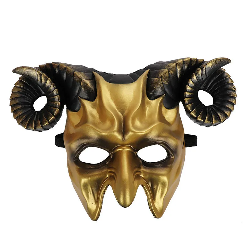 Halloween mardi gras party skräck halv ansiktsmask för vuxna män kvinnor cosplay ox horn masker maskerade boll rekvisita whdb21734a