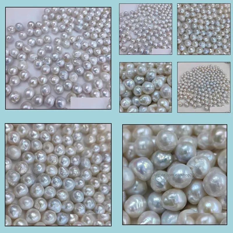 10-11mm Baroque Natural Pearl Naked Beads White Freshwater Pearl Beads Women`s Gift