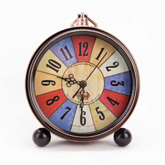 Son masa saati, Avrupa tarzı metal retro saat, Amerikan yaratıcı öğrenci aydınlık kişilik basit sessiz işaretçi