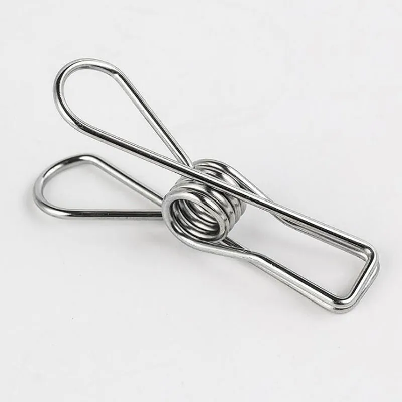 5.5 * 2,5cm Spring Clothes Clips Rostfritt stålpinnar för strumpor Foton Hang Rack Parts Praktiska bärbara hållare Tillbehör