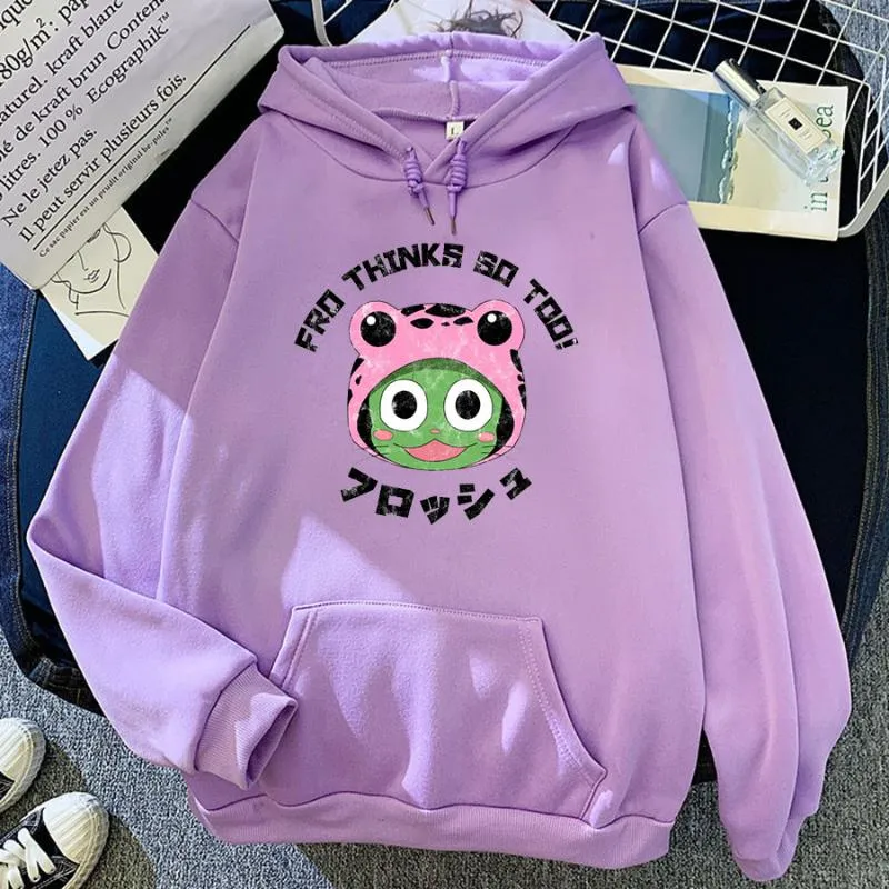 Kvinnor Hoodies Sweatshirts Anime Fairy Tail Plus Size Fleece Hoodie Womens Winter Tops Frosch Fro tycker så för SwearShirts Fashion Vinta