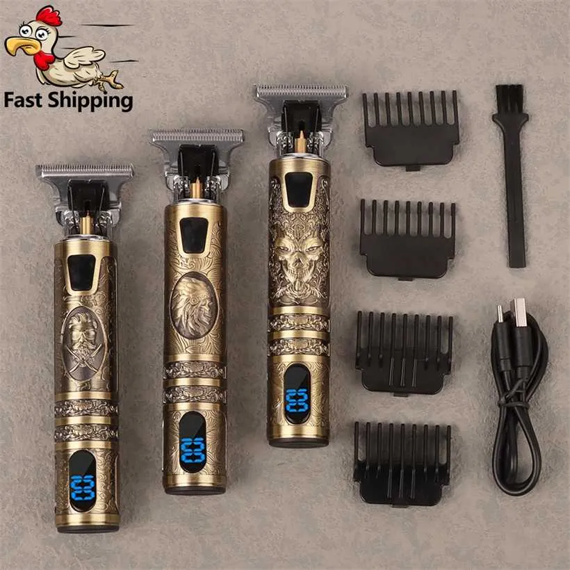 T9 Hair Clipper Professional Electric Trimmer for man 0mm Baldheaded Barber Cutting Machine Cordless Shaver 220106