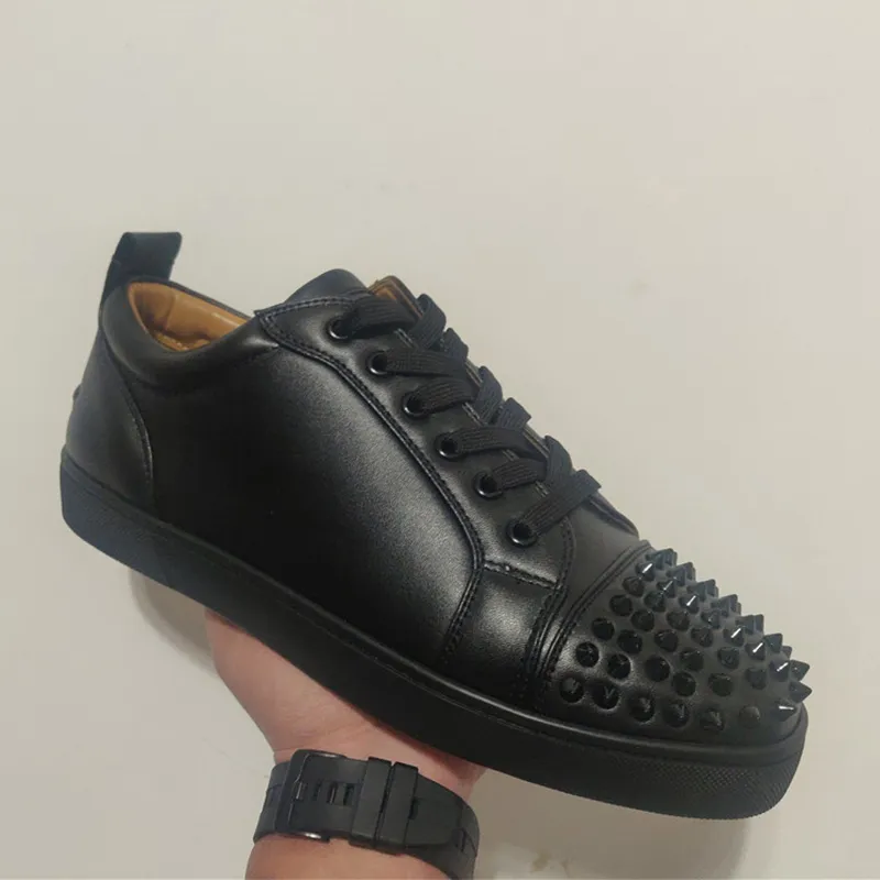 Grommen Autonomie brandstof Luxe designer Casual schoenen te koop Rode zool lage tops platte spikes  flats zwart blauw suède zilveren diamant mannen dames prom bruiloft schoenen  sneakers met stofzak