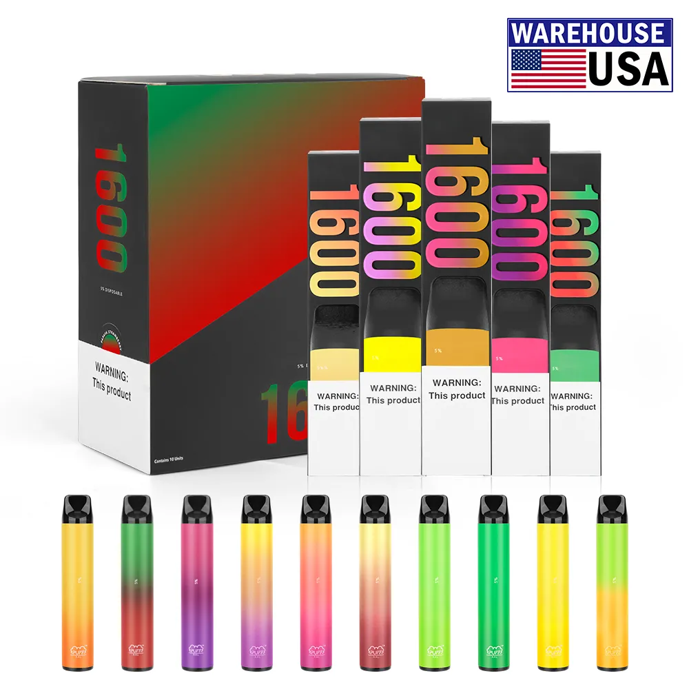 퍼프 XXL 바 플러스 일회용 vape 펜 퍼프 바 전자 담배 50 색 장치 1600 퍼프 1000mAh 유효한 코드 포드 카트리지가있는 vaporizer 미국 창고!