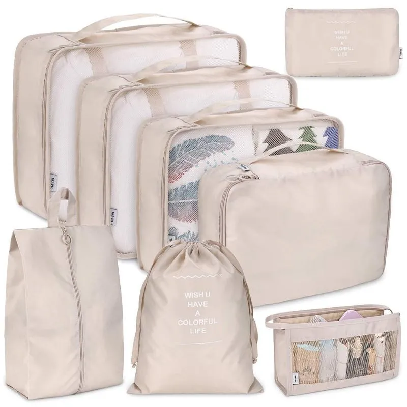 Sacs De Rangement / Set Organisateur De Voyage Valise Ensemble Bagages  Portables Emballage Vêtements Chaussures Soutien Gorge Cosmétique Pochette  Bien Rangée Du 17,2 €