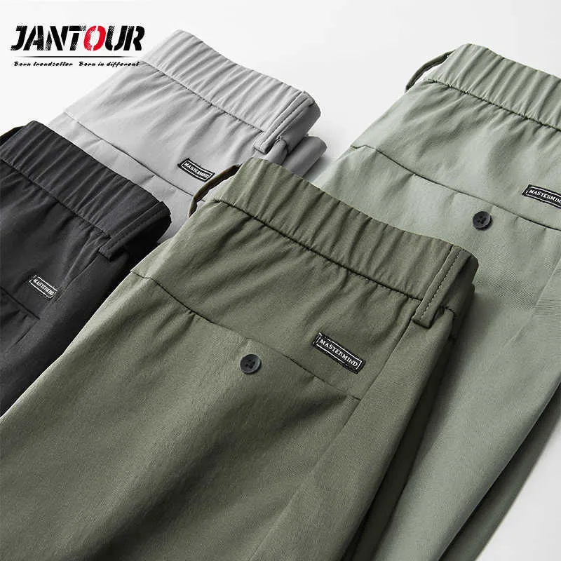 Printemps été pantalons décontractés hommes coton Slim Fit mince mode gris ArmyGreen noir pantalon confortable mâle marque vêtements 210616