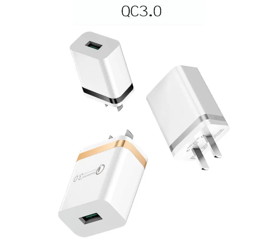 3.0 Adaptive Fast Charger Quick Charge Dual USB Путешествия Домашняя стена Адаптер США Подключитесь для iPhone Samsung Huawei