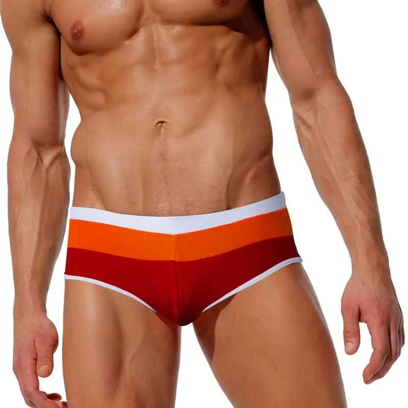 Homens Esportes Swim Shorts Swimwear Swimwear Stitching Underwear Men's Swimwear Competição Swimsuit para Men Boys 210515