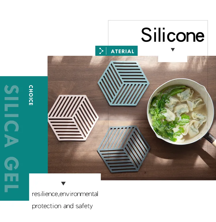 Protective hexagon silicone table mat For The Dining Table 