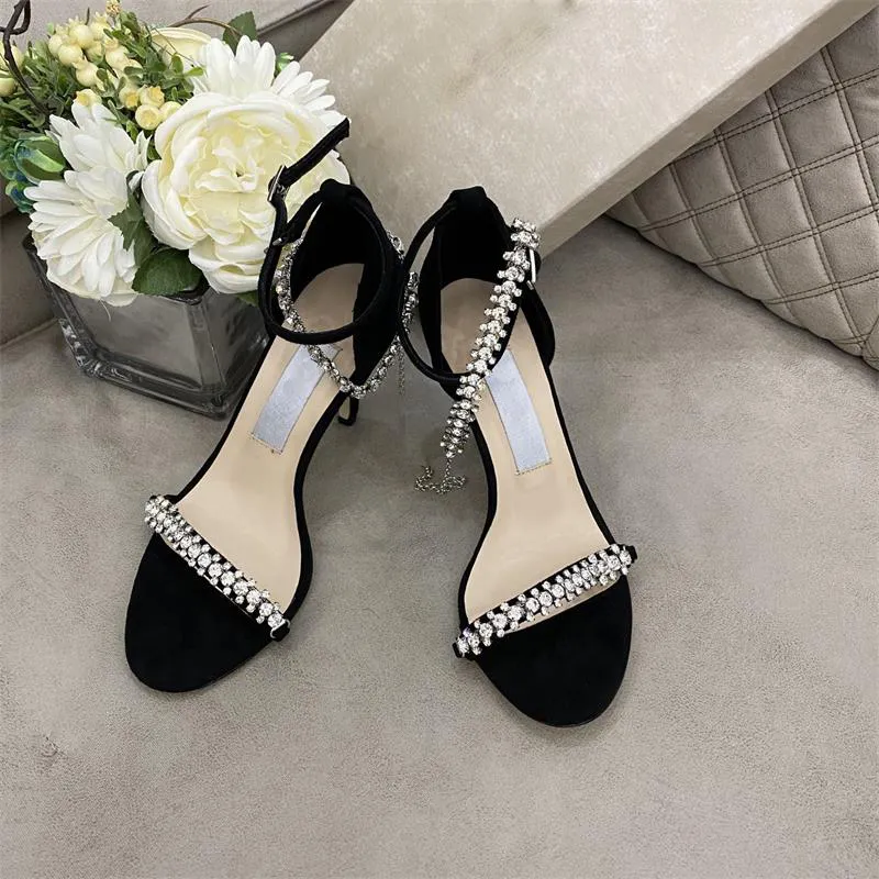 Luxury designer high-heeled sandals for women lady shoes catwalk buckle rubber outsole Heels 8cm/10cm Size 35-40