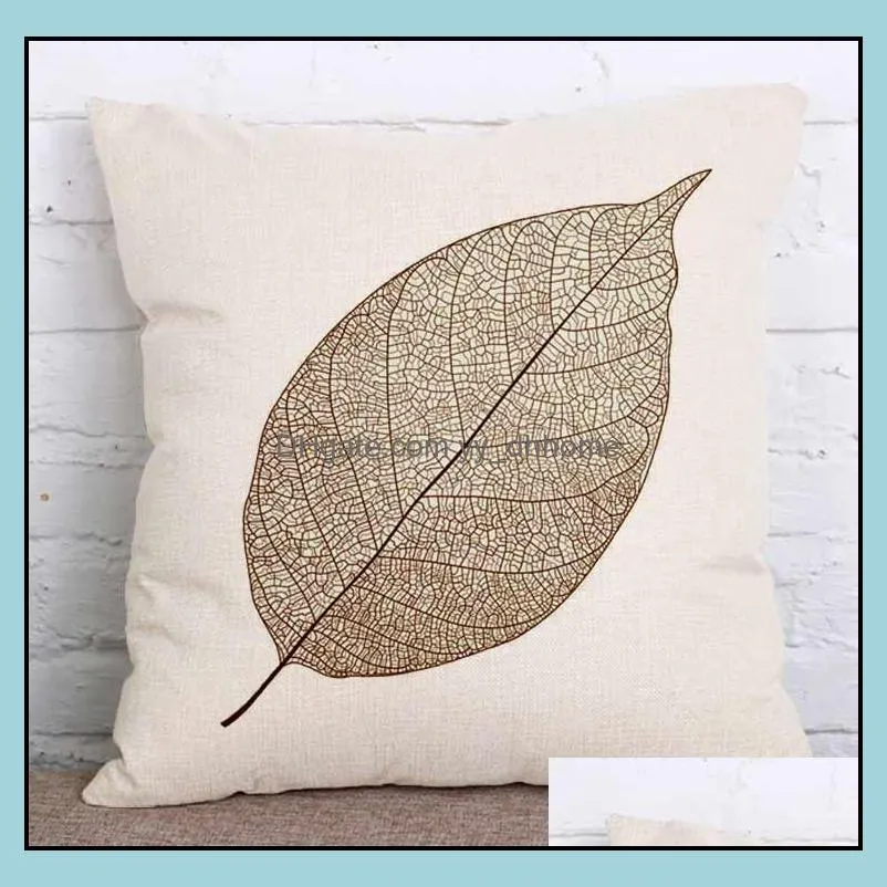 Autumn Leaf Design Pillow Towel 45*45 cm Pillowcase Chair Seat Throws Pillow Covers Home Car Decorative