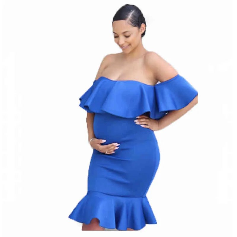 Pregnancy Dress for Photo Shoot, Ruffle Detail, Baby Shower Dress for  Women, Vestidos in Blue, White, Pink - Summer AA220309 from Dhgate Maternity  Dresses - price 17.86