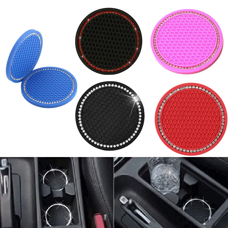 Sous-verres de voiture créatifs avec tapis de diamant pour boissons 8 Styles Cars fournitures de tapis de tasse antidérapants