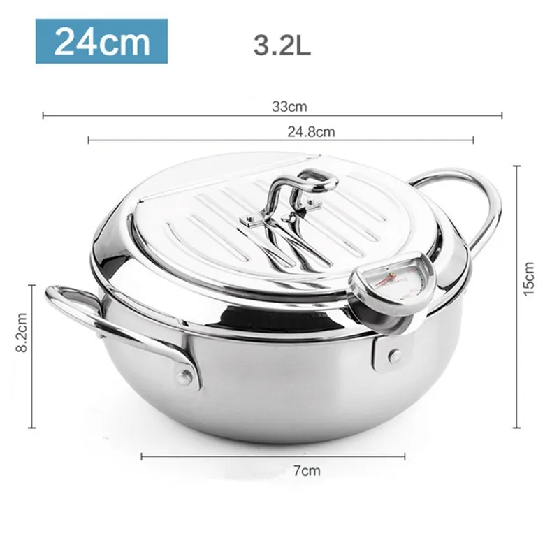 Kitchen Gadgets Japanese Style Fryer With Lid And Thermometer Home Mini  Induction Cooker Gas Fryer Japanese Style Small Catch Pan For Oil 210319  From Cong09, $44.6
