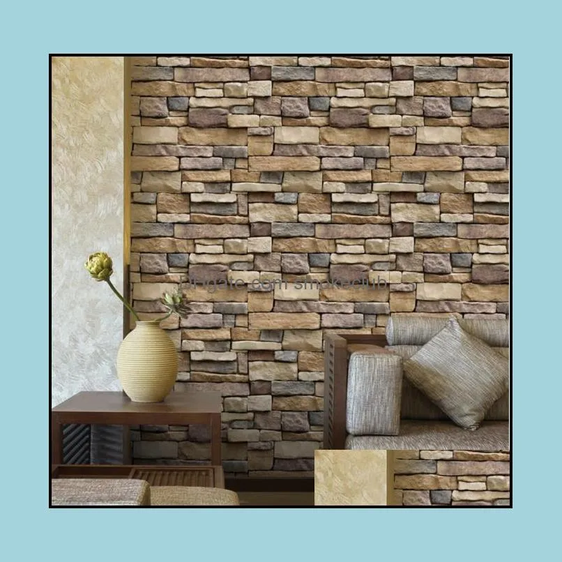 Rock Wallpaper Stone Peel and Stick Self-Adhesive & Removable 3D Paper for Backsplash Countertop Wall Easy to Clean Realistic Textured