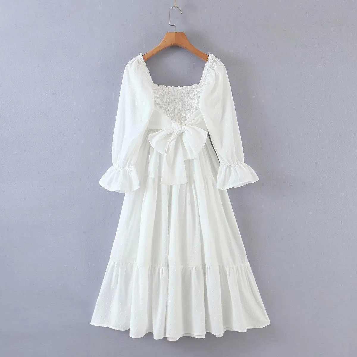 sachin and babi light blue dress Fashion Women White Polka Dot Off Shoulder Long Dress... From Luo04, $25.53  In Bulk