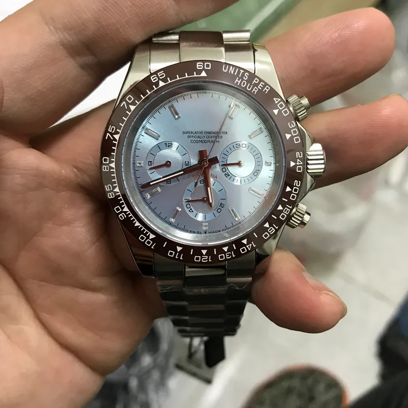 Orologio da uomo ghiacciato blu gallina in ceramica gambera cristallo automatico movimento meccanico 316l acciaio tutti i quadranti funzionano orologi