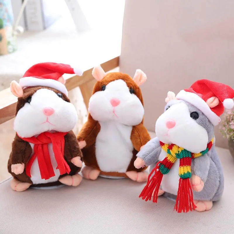 Party Favor Talking Hamster Falante Mouse Pet Plush Toy Sound Record Pedagogisk fylld dockbarn Gifts 15 cm