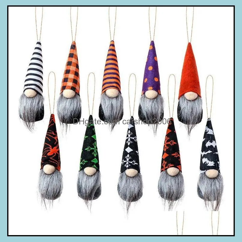 Favoriser l'événement Festive Party Supplies Accueil GardenHalloween Gnomes Suspendus Poupées en peluche Jouets Hallowmas Bat Spider Dwarf Rudolph Décorations Dol