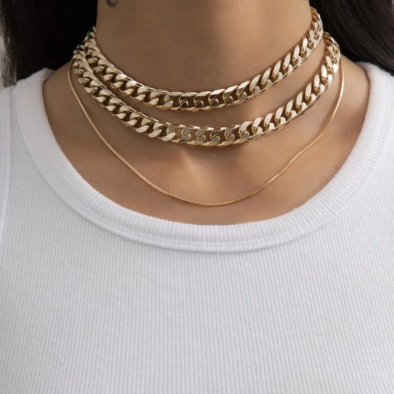 JShine Trendy Multi-layered Round Snake Chain Necklace For Women Vintage Gold Color Choker Clavicle Party Jewelry Chokers304I