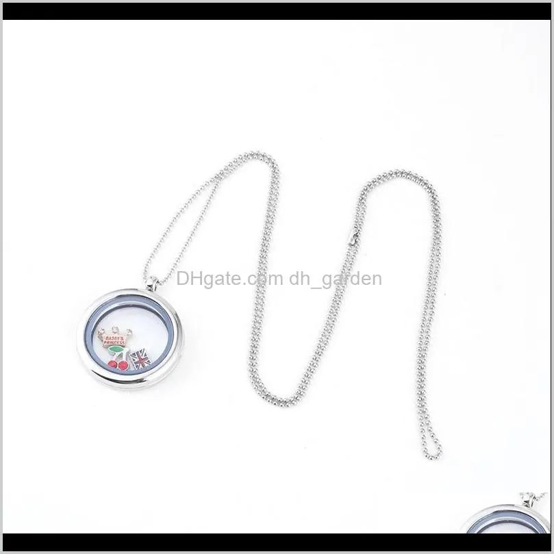 30mm round magnetic floating locket glass photo living charm memory locket diffuser with 70 cm ps1330