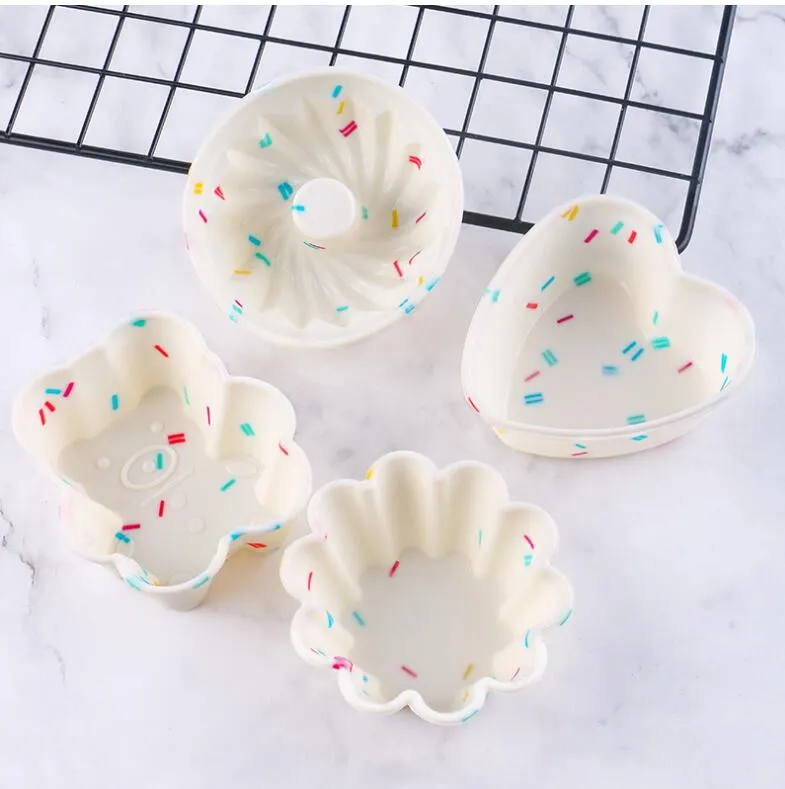 Silicone Cupcake Mould Bakeware Maker Mold Tray Kitchen Baking Tools DIY Birthday Party Cake Moulds
