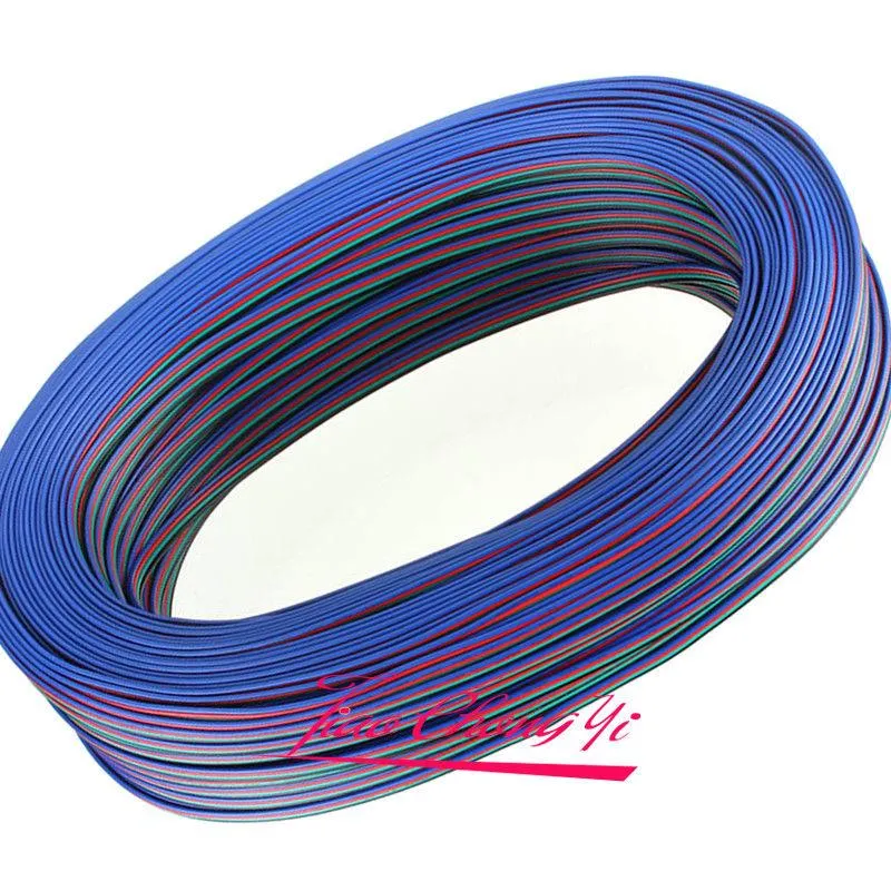 Light Beads 10-100m/lot 4PIN RGB Extension 4 Wire Cable Cord 3528/ LED Strip