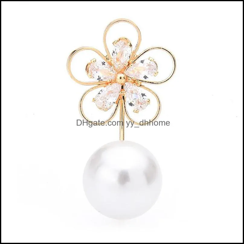 Pins, Brooches Plum Blossom Anti-glare Pearl Simple Brooch Pin Wild Creative Dark Collar Fixed Buckle Clothing Accessories Female