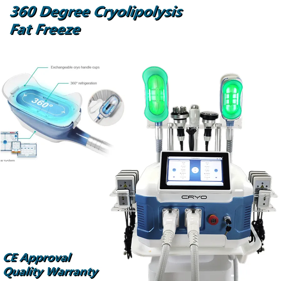 Hızlı Zayıflama Cryolipolysis RF Kavitasyon Makinesi Kriyo Yağ Freeze Lipo Lazer Makineleri Satılık 360 Derece 2 Yıl Garanti Yeni Teknoloji