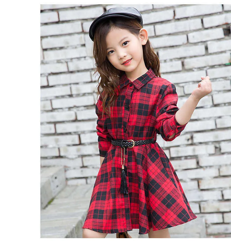 Teen Casual Girl Dresses Fashion Plaid Letter Kids Long Sleeve Clothes Spring Autumn Children Dress For Girls 3 to 13 Years (11)