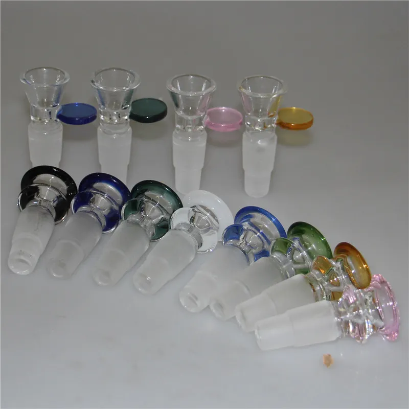 Rökning tjock skålbit för glas bong glider tratt skålar rör 5 mm bongs rosa svåra grossistolje riggar bitar 14mm 18mm