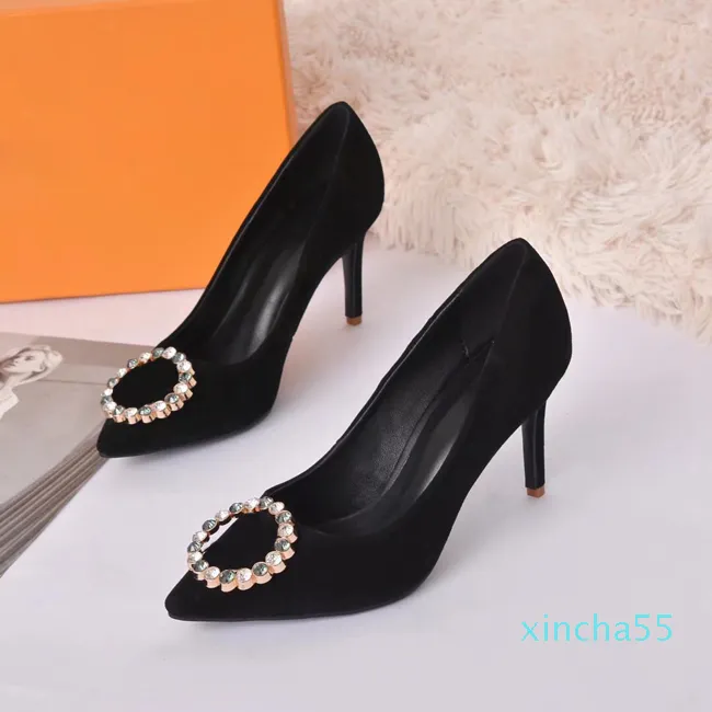 Высококачественные женские туфли 8 см. Высокие каблуки сексуальная страза Заостренные носки насосы на роскошных свадебных туфлях