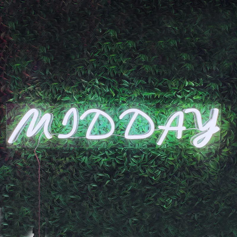 "MIDDAY" Sign Store Restaurant Bar Boutique de cadeaux Panneau de décoration de porte LED néon light sign12 V Super Bright