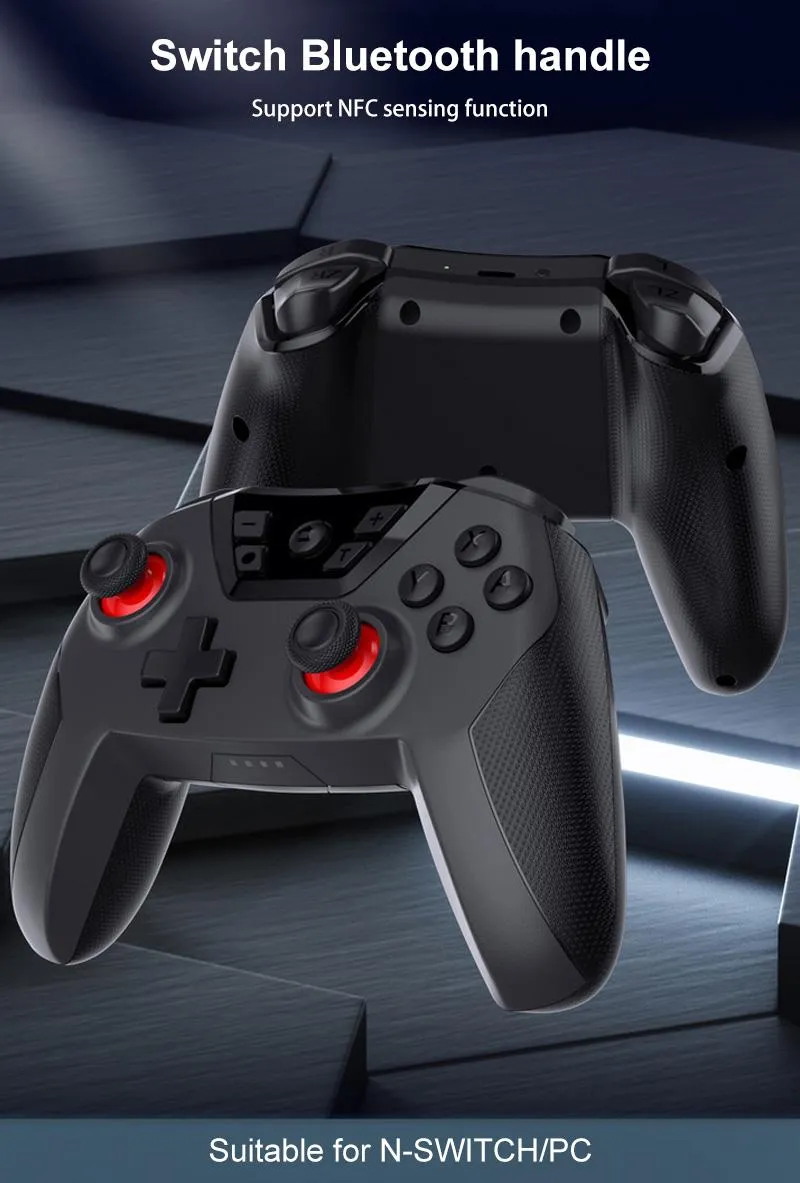 Gamepad wireless Bluetooth per controller di movimento Switch Pro Dual Motor Vibration Funzione NFC Turbo Controller di gioco con joystick di riattivazione a un tasto